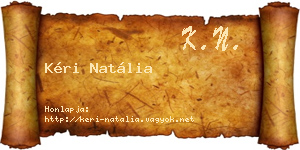 Kéri Natália névjegykártya